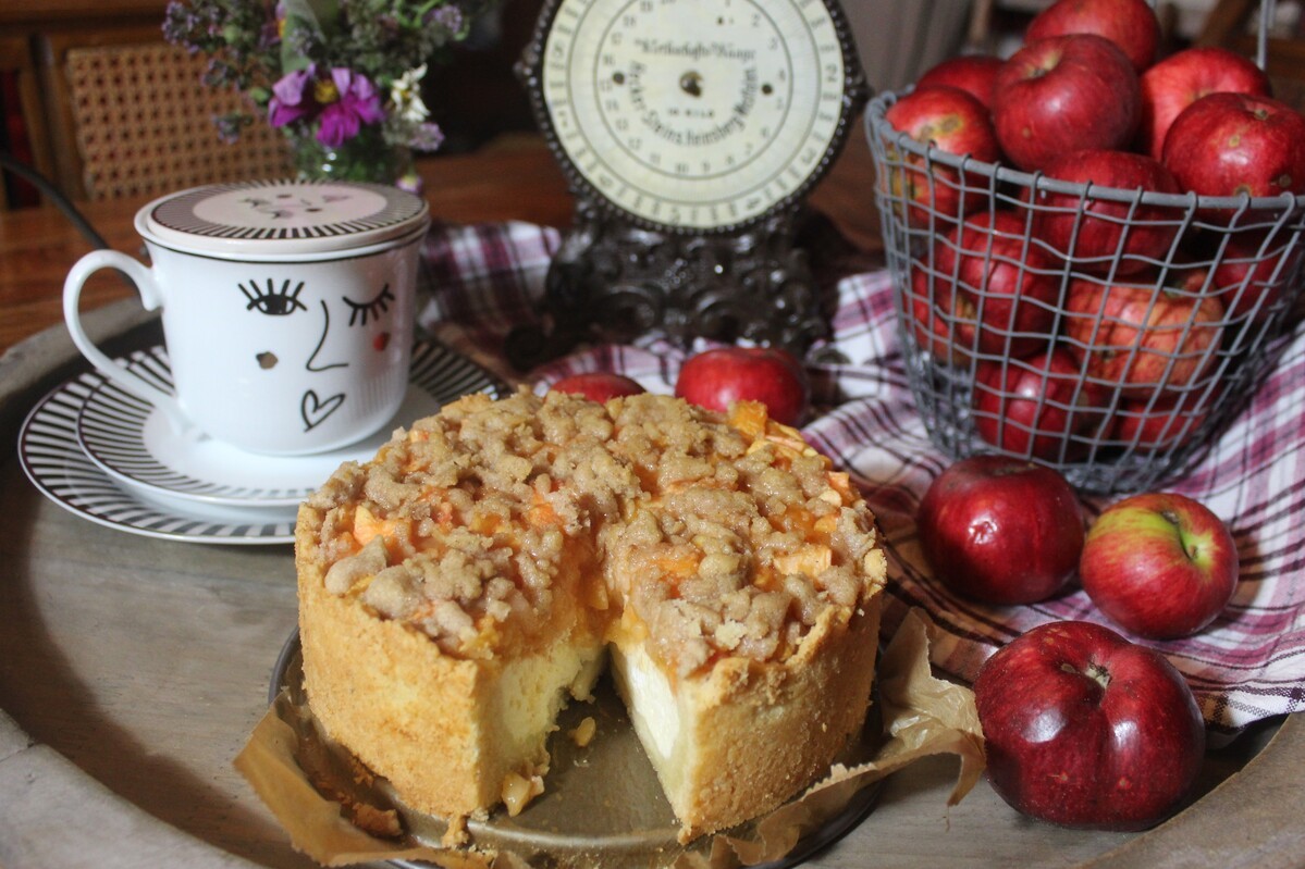 Cook mal… - Apfel-Quark-Kuchen mit Zimtstreusel | Radio ...
