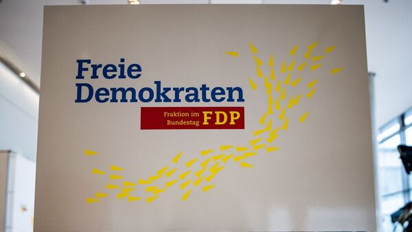 Das Logo der FDP-Fraktion im Deutschen Bundestag., © Michael Kappeler/dpa