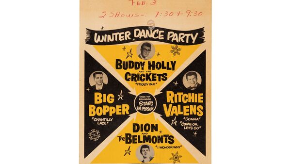 Ein Poster für ein Konzert mit Buddy Holly  hat bei einer Auktion in den USA 447 000 Dollar eingebracht., © Heritage Auctions/dpa