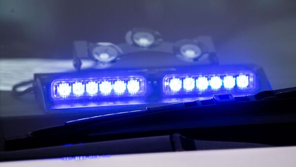 Ein Blaulicht leuchtet unter der Frontscheibe eines Einsatzfahrzeugs der Polizei., © Lino Mirgeler/dpa/Symbolbild